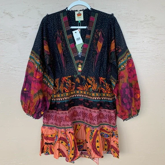 FARM RIO Mixed Patchwork Mini Dress (NWT) - Picture 8 of 14